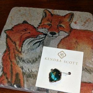 Kendra Scott Gold Green Cat's Eye Glass Charm
